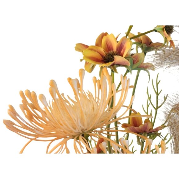 Hand Tied Artificial Flower Bouquet With faux hydrangeas pampas grass cream peac - Picture 6 of 16